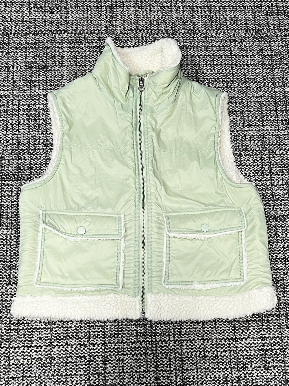 C&C California Mint Green Sherpa-Lined Kids Vest